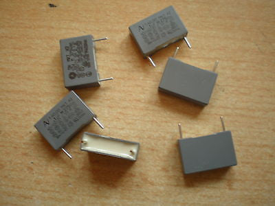 Polyester capacitor 100NF 250V X2 pitch 15mm cut leads  6pcs £2.50