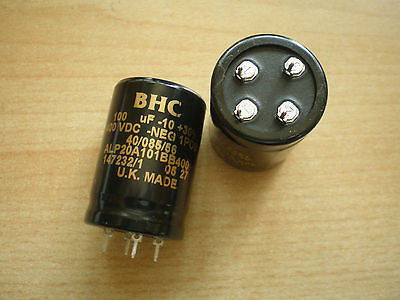 Snap In Aluminium Cap. 100uf 400V size 30 x 45 pt no ALP20A101B400 2pcs £6.00