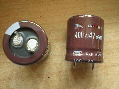 Electrolytic studded capacitor 47uf 400V  4pcs KMH400VSSN47M Nippon-Chemi-con