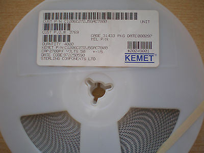 ceramic capacitor 2700pf 50v 1 full reel 4000pcs made by Kemet C1206C272J5GAC